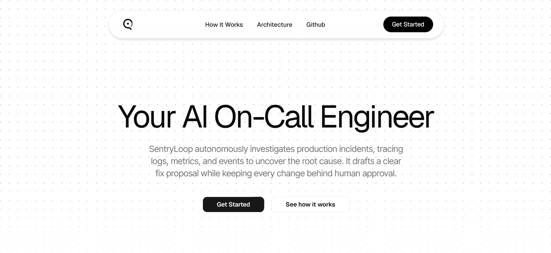 SentryLoop — Autonomous Incident Investigation Agent interface preview